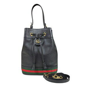 Gucci GG Baguette Ophidia Shoulder Bag Leather Black
